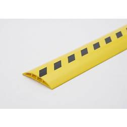 Plastic cable duct, for cables and hoses with Ã up to 7.5 mm, black/yellow, 2 chambers, length 3 m